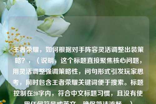 王者荣耀，如何根据对手阵容灵活调整出装策略？，（说明，这个标题直接聚焦核心问题，用灵活调整强调策略性，问句形式引发玩家思考，同时包含王者荣耀关键词便于搜索。标题控制在20字内，符合中文标题习惯，且没有使用任何符号或英文，确保简洁流畅。）