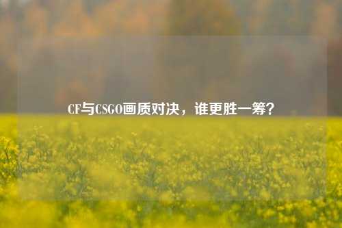 CF与CSGO画质对决，谁更胜一筹？