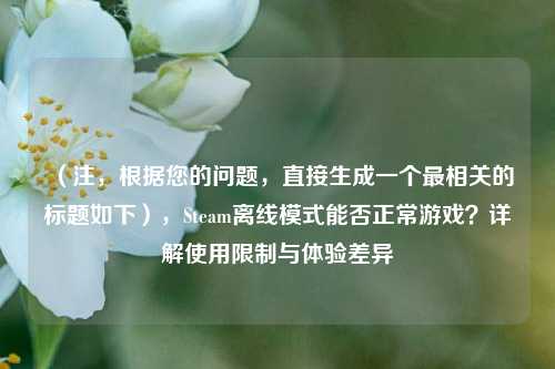 （注，根据您的问题，直接生成一个最相关的标题如下），Steam离线模式能否正常游戏？详解使用限制与体验差异