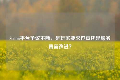Steam平台争议不断，是玩家要求过高还是服务真需改进？