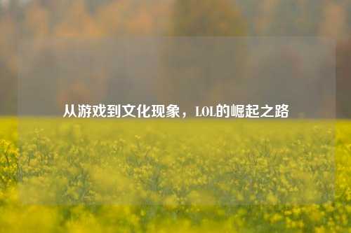 从游戏到文化现象，LOL的崛起之路